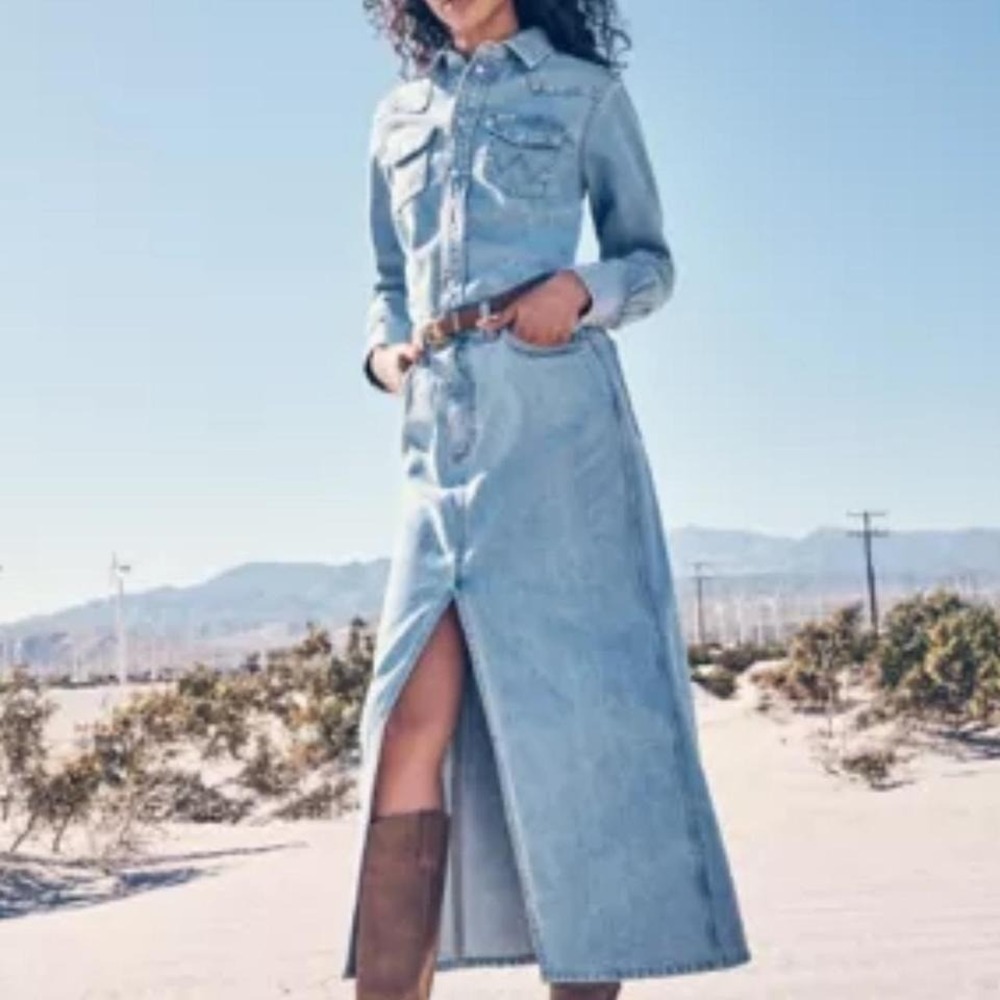 Wrangler Light Blue Denim Maxi Dress